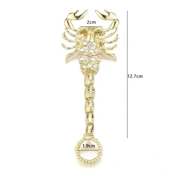 Scorpio Momento Mori Silver Plated Retro Ring - Picture 13 of 14